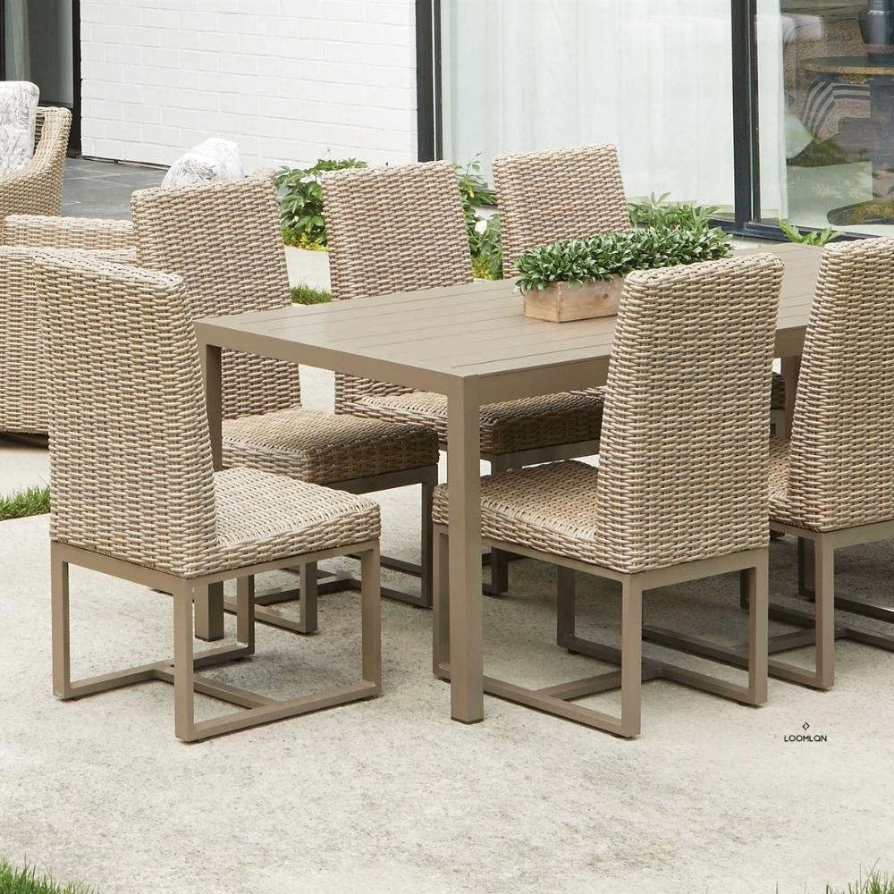 Lloyd Flanders Milan 87" Rectangular Umbrella Dining Table Made USA