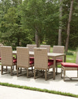 Lloyd Flanders Milan 87" Rectangular Umbrella Dining Table Made USA