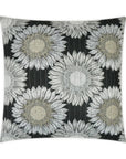 Outdoor Daisy Chain Pillow - Black Outdoor Pillows LOOMLAN By D.V. Kap