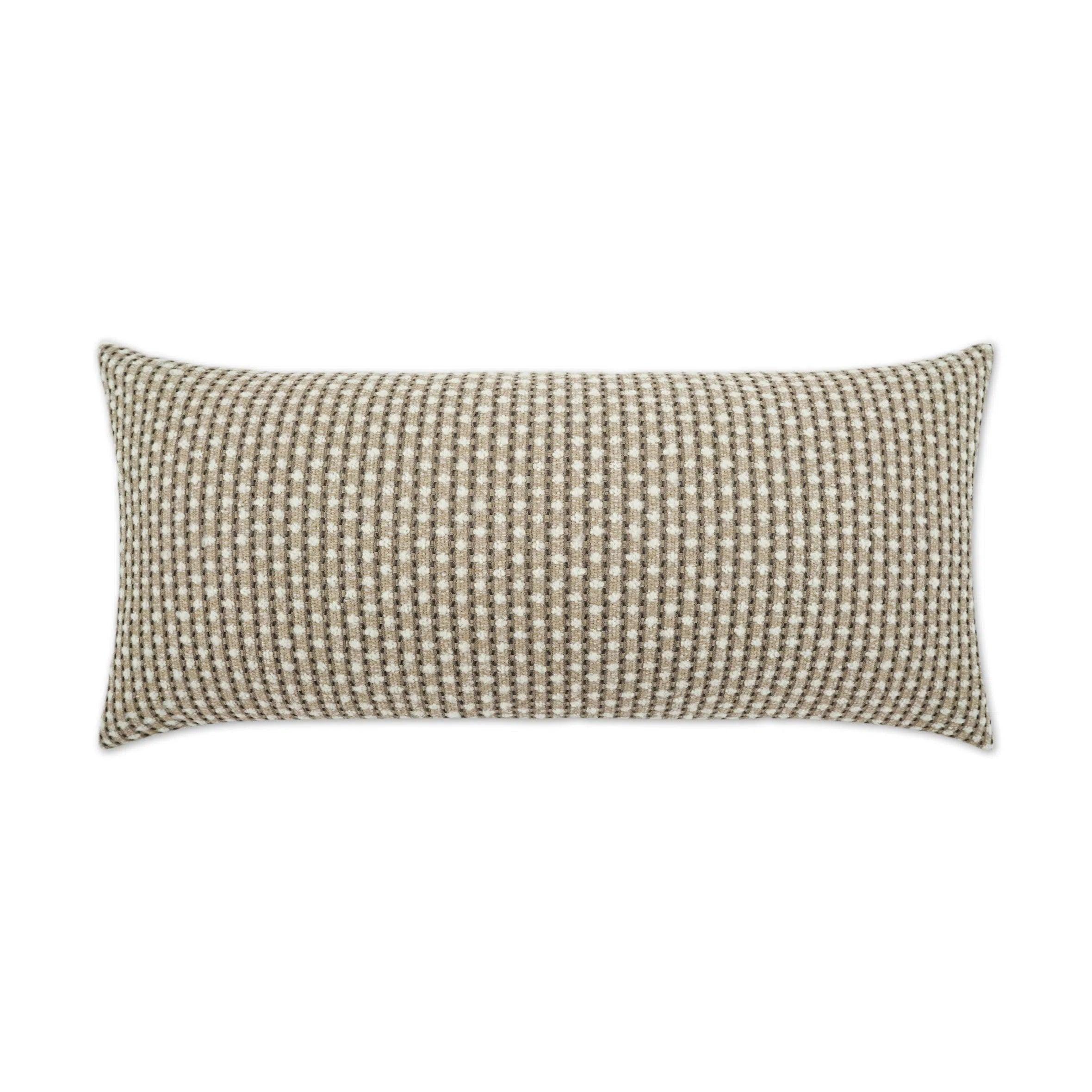 Outdoor Dot Dash Lumbar Pillow - Taupe Outdoor Pillows LOOMLAN By D.V. Kap