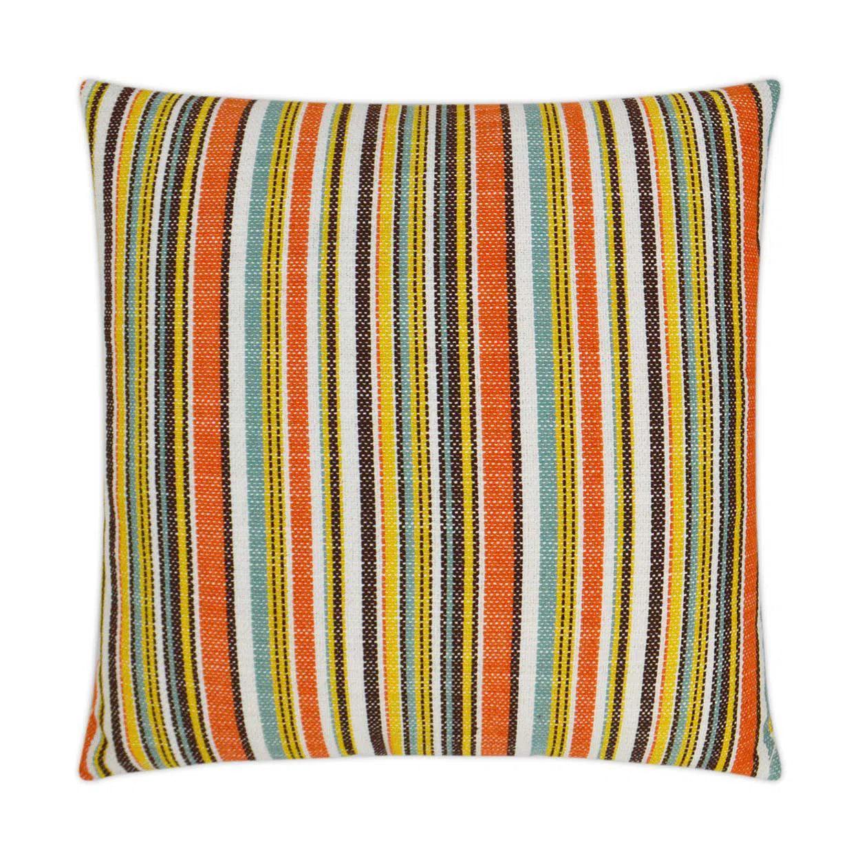 Outdoor Fancy Stripe Pillow - Multi Outdoor Pillows LOOMLAN By D.V. Kap