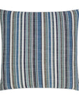 Outdoor Fancy Stripe Pillow - Navy Outdoor Pillows LOOMLAN By D.V. Kap