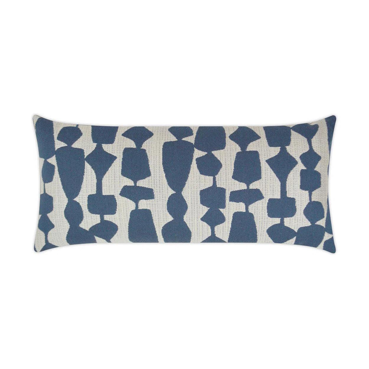 Outdoor Freya Lumbar Pillow - Denim Outdoor Pillows LOOMLAN By D.V. Kap