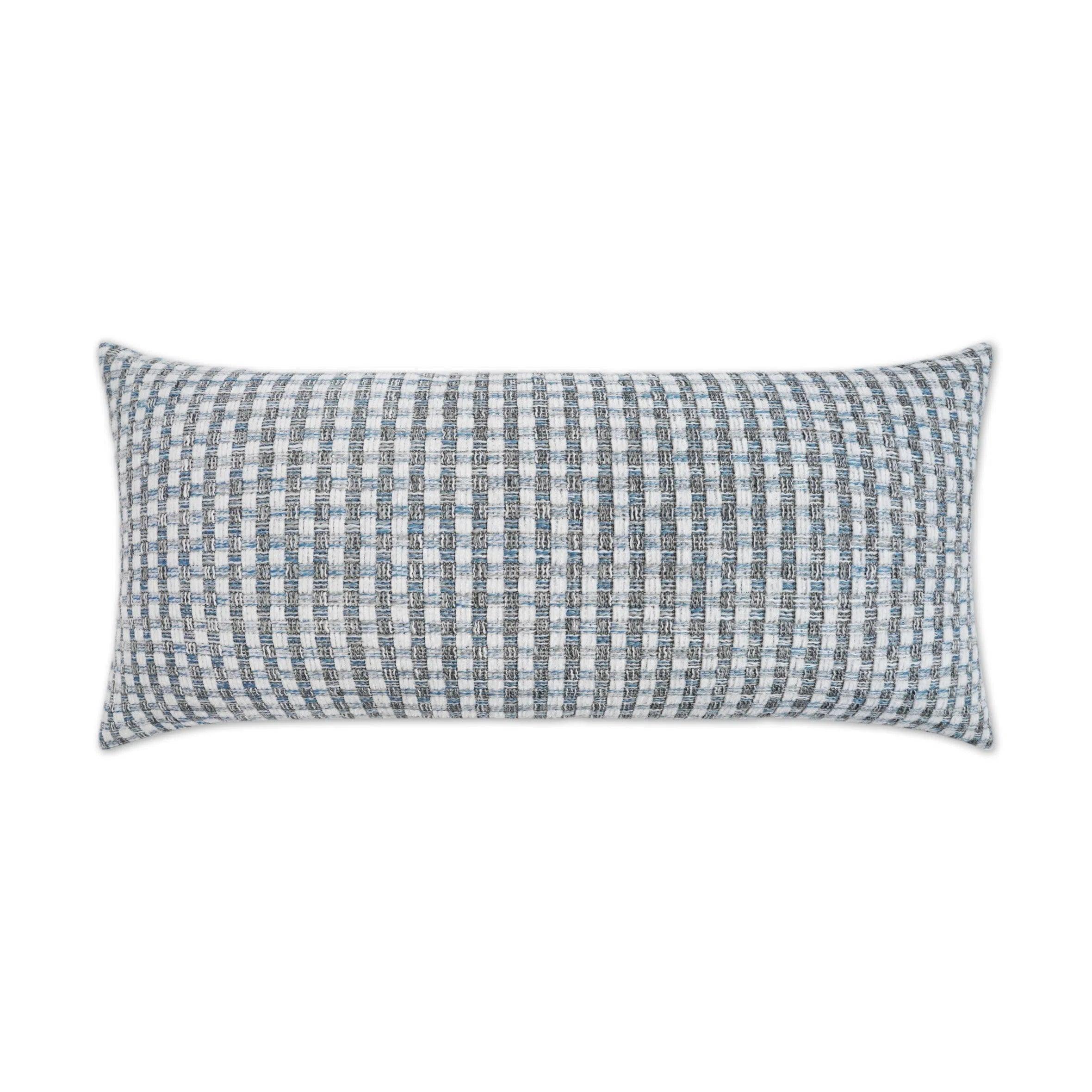 Outdoor Heart Stone Lumbar Pillow - Blue Outdoor Pillows LOOMLAN By D.V. Kap