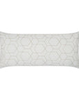 Outdoor Hex Quilt Lumbar Pillow - White Outdoor Pillows LOOMLAN By D.V. Kap