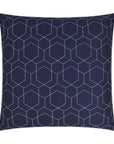 Outdoor Hex Quilt Pillow - Navy Outdoor Pillows LOOMLAN By D.V. Kap