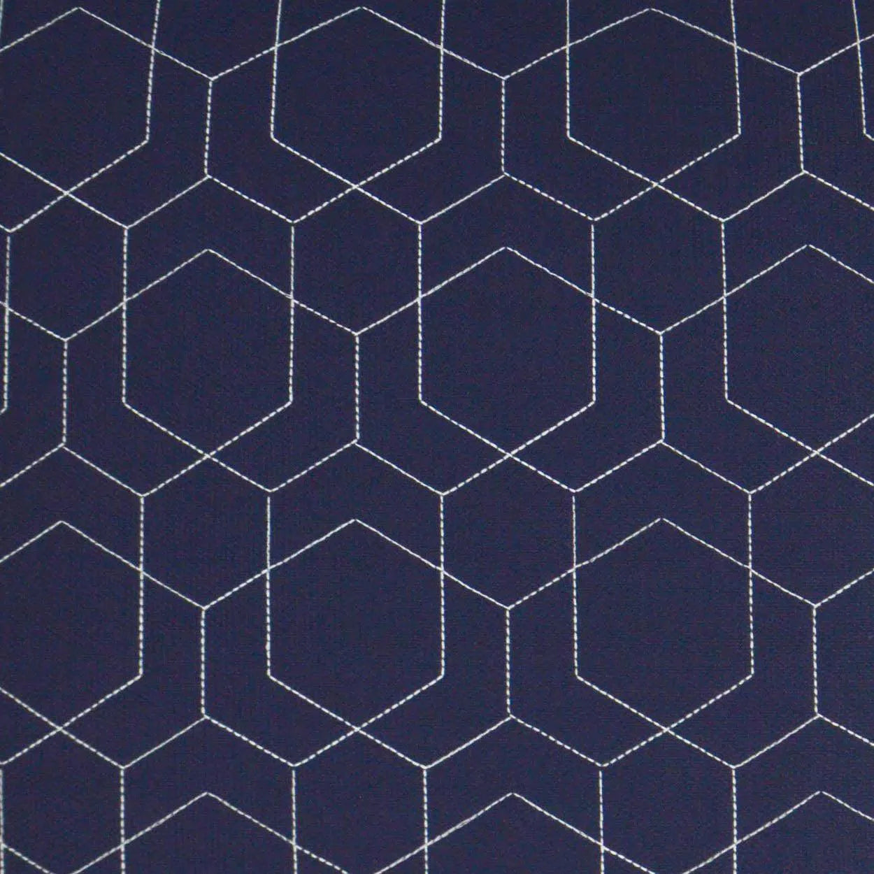 Outdoor Hex Quilt Pillow - Navy Outdoor Pillows LOOMLAN By D.V. Kap