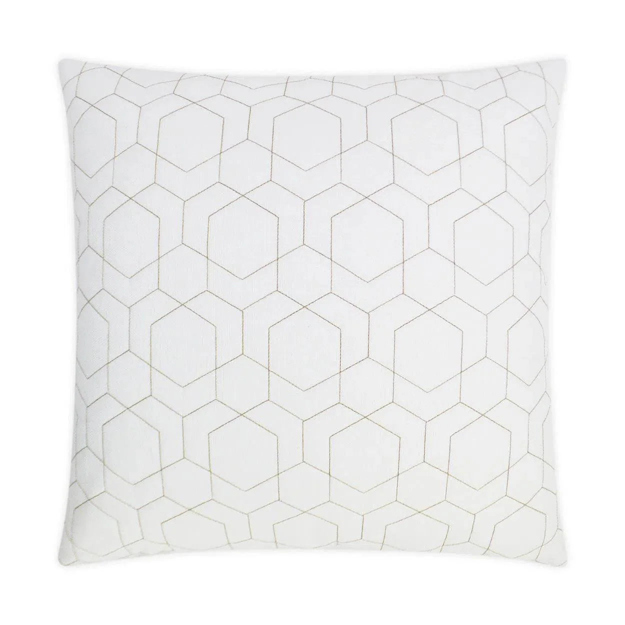 Outdoor Hex Quilt Pillow - White Outdoor Pillows LOOMLAN By D.V. Kap