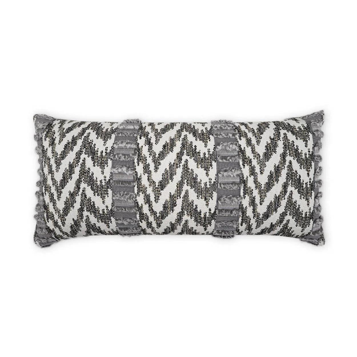 Outdoor Indiana Lumbar Pillow - Grey Outdoor Pillows LOOMLAN By D.V. Kap