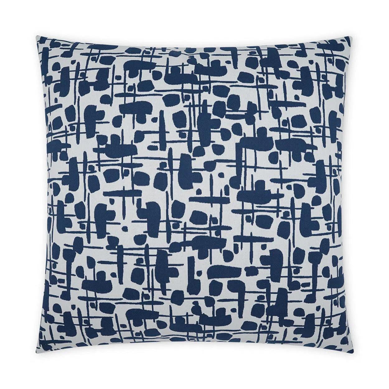 Outdoor Jargon Pillow - Blue Outdoor Pillows LOOMLAN By D.V. Kap