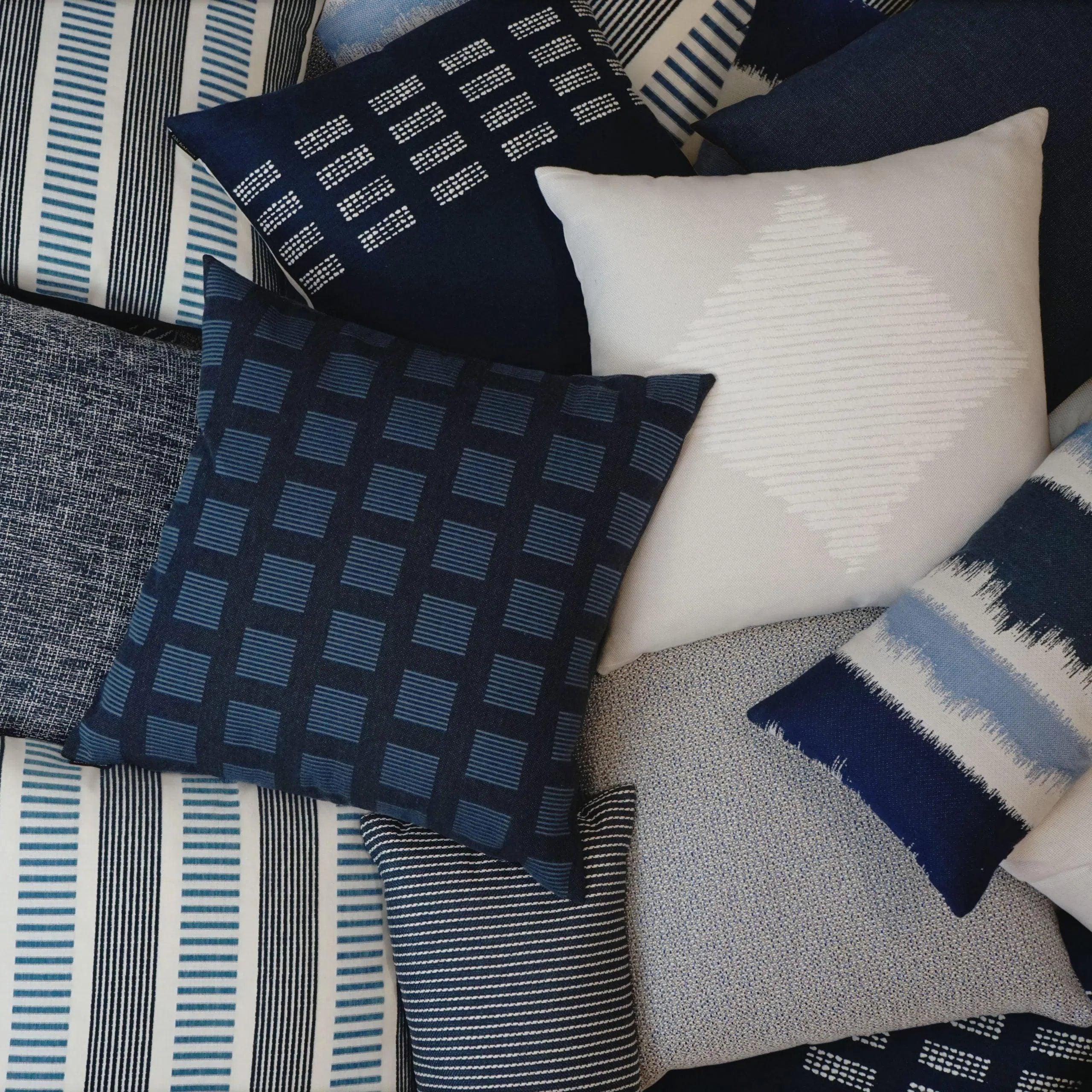 Outdoor Linus Pillow - Indigo Outdoor Pillows LOOMLAN By D.V. Kap