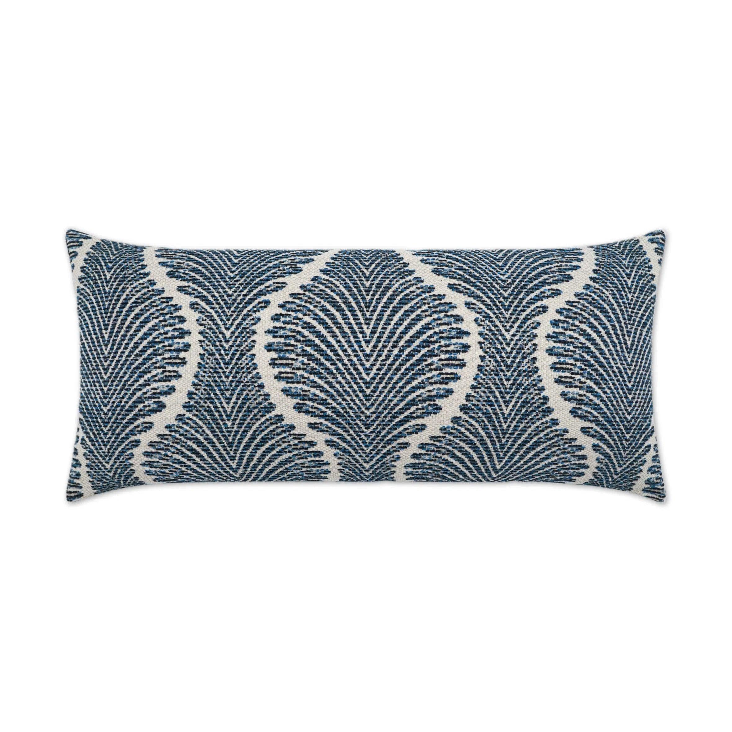 Outdoor Palmyra Lumbar Pillow - Navy Outdoor Pillows LOOMLAN By D.V. Kap