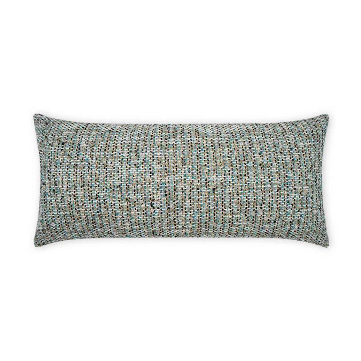 Outdoor Particle Lumbar Pillow - Blue Outdoor Pillows LOOMLAN By D.V. Kap