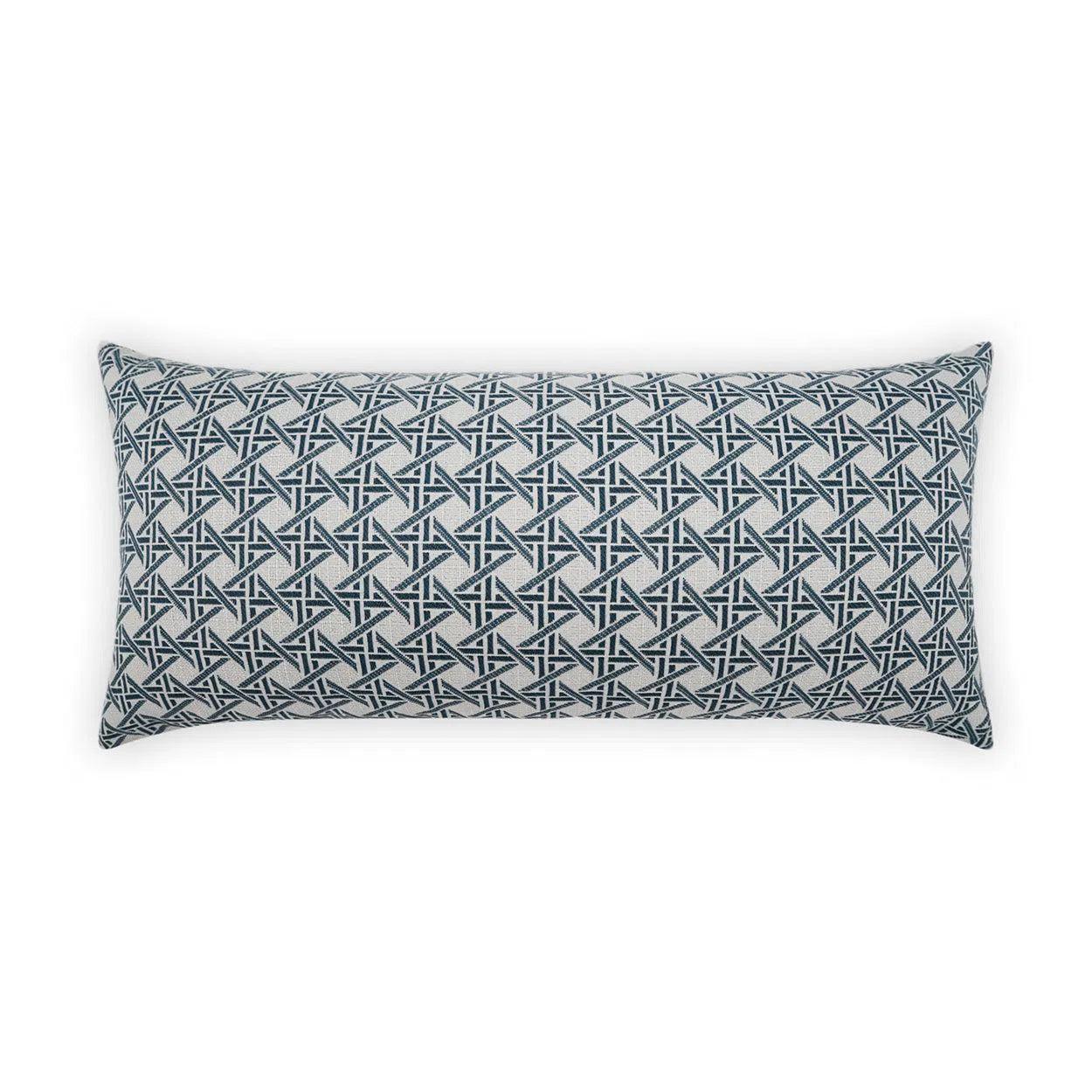 Outdoor Pella Lumbar Pillow - Blue Outdoor Pillows LOOMLAN By D.V. Kap