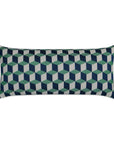 Outdoor Puzzle Lumbar Pillow - Emerald Outdoor Pillows LOOMLAN By D.V. Kap