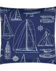 Outdoor Sailing Pillow - Navy Outdoor Pillows LOOMLAN By D.V. Kap