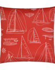 Outdoor Sailing Pillow - Red Outdoor Pillows LOOMLAN By D.V. Kap