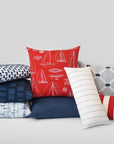 Outdoor Sailing Pillow - Red Outdoor Pillows LOOMLAN By D.V. Kap