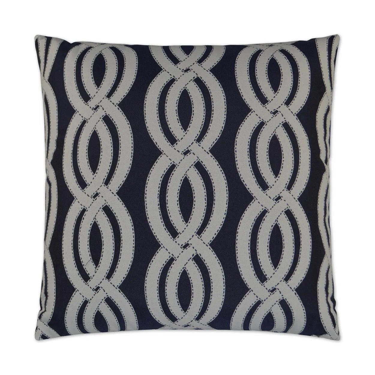 Outdoor Sea Shore Pillow - Navy Outdoor Pillows LOOMLAN By D.V. Kap