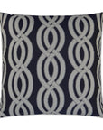 Outdoor Sea Shore Pillow - Navy Outdoor Pillows LOOMLAN By D.V. Kap