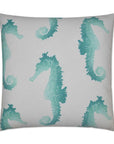 Outdoor Seahorse Pillow - Turquoise Outdoor Pillows LOOMLAN By D.V. Kap