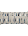 Outdoor Tassel Stripe Lumbar Pillow - Blue Outdoor Pillows LOOMLAN By D.V. Kap