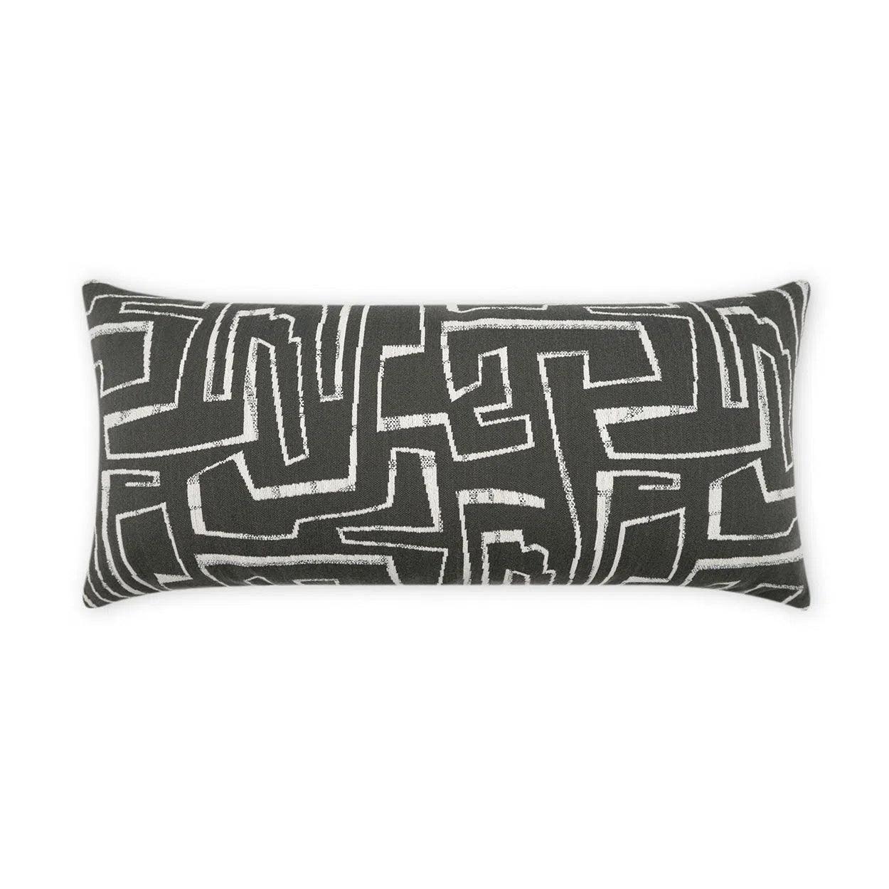 Outdoor Theon Lumbar Pillow - Onyx Outdoor Pillows LOOMLAN By D.V. Kap