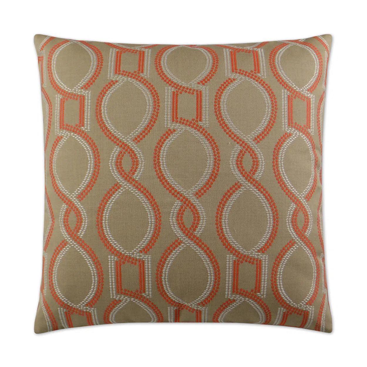 Outdoor Twist Pillow - Orange Outdoor Pillows LOOMLAN By D.V. Kap