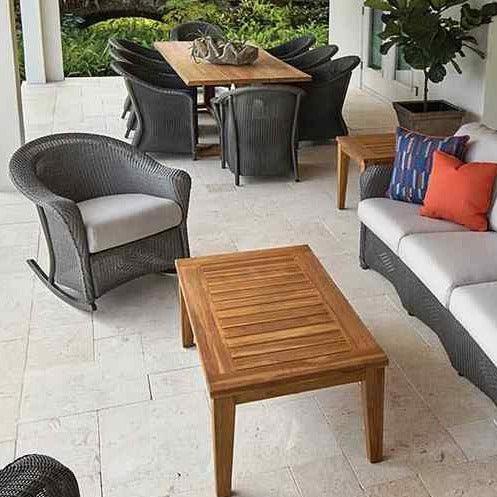 Lloyd Flanders Reflections Wicker Porch Rocker Chair Sunbrella Cushion