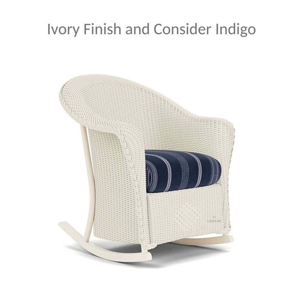 Lloyd Flanders Reflections Wicker Porch Rocker Chair Sunbrella Cushion