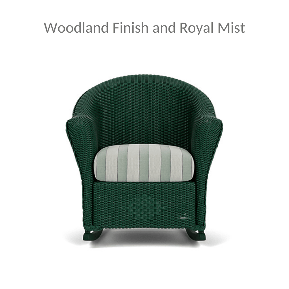 Lloyd Flanders Reflections Wicker Porch Rocker Chair Sunbrella Cushion