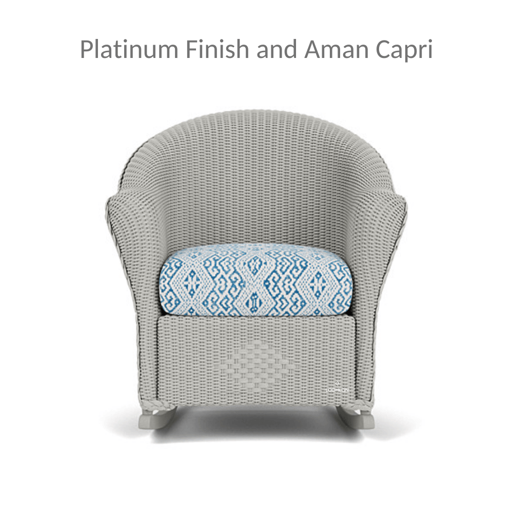 Lloyd Flanders Reflections Wicker Porch Rocker Chair Sunbrella Cushion