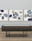 River Stones Blue I Artwork Framed Canvas With Floating Frame Artwork LOOMLAN By LOOMLAN