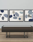 River Stones Blue I Artwork Framed Canvas With Floating Frame Artwork LOOMLAN By LOOMLAN