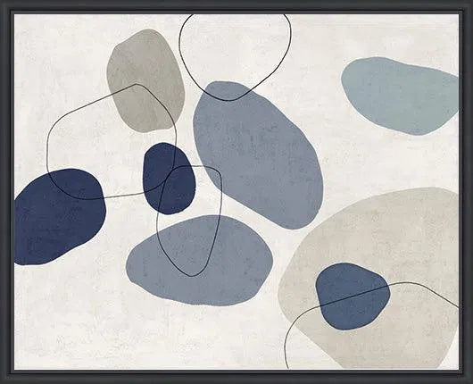 River Stones Blue II Artwork Framed Canvas With Floating Frame Artwork LOOMLAN By LOOMLAN