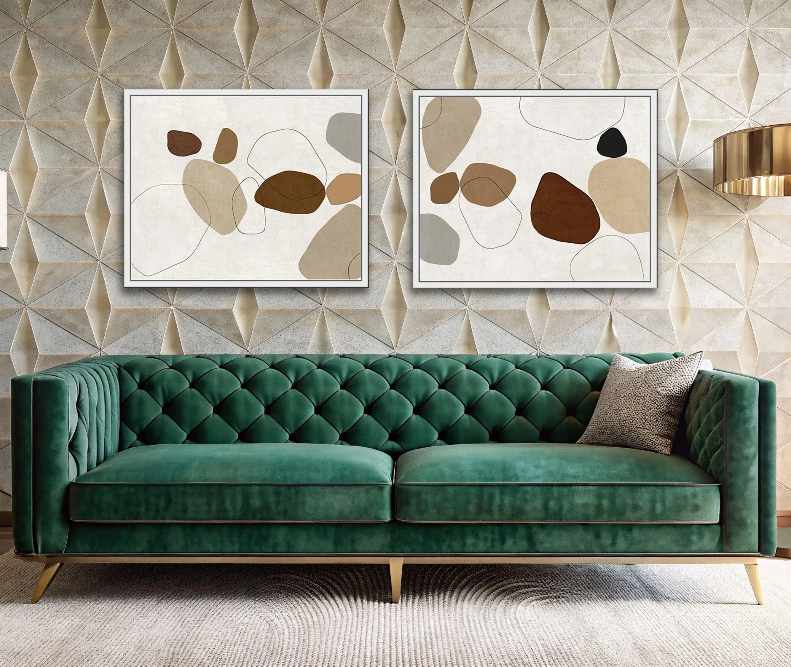 River Stones VI Artwork Framed Canvas With Floating Frame Artwork LOOMLAN By LOOMLAN