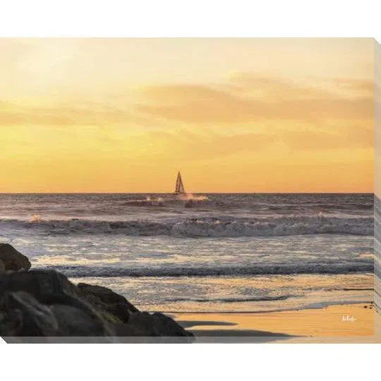 Sunset Sail Coastal Wall Art Indoor Outdoor Canvas Artwork LOOMLAN By LOOMLAN