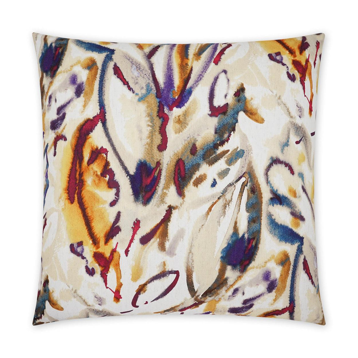 D.V. Kap Tisane Berry Abstract Floral Large Throw Pillow With Insert