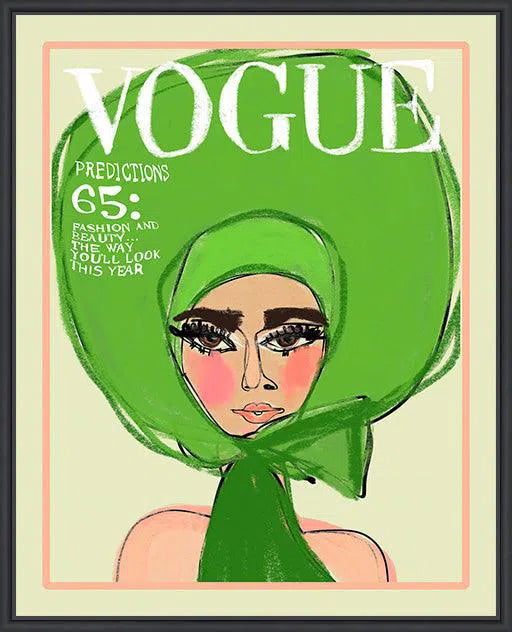 Vogue Green Artwork Framed Canvas With Floating Frame Artwork LOOMLAN By LOOMLAN