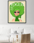 Vogue Green Artwork Framed Canvas With Floating Frame Artwork LOOMLAN By LOOMLAN