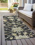 LOOMLAN Rugs Louis Black Washable Indoor-Outdoor Rug