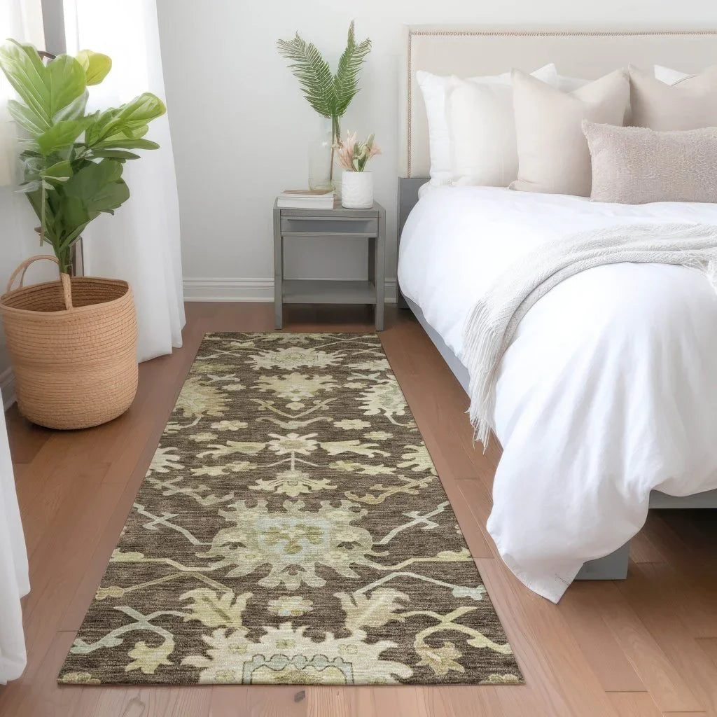 LOOMLAN Rugs Louis Brown Washable Indoor-Outdoor Rug