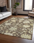 LOOMLAN Rugs Louis Brown Washable Indoor-Outdoor Rug