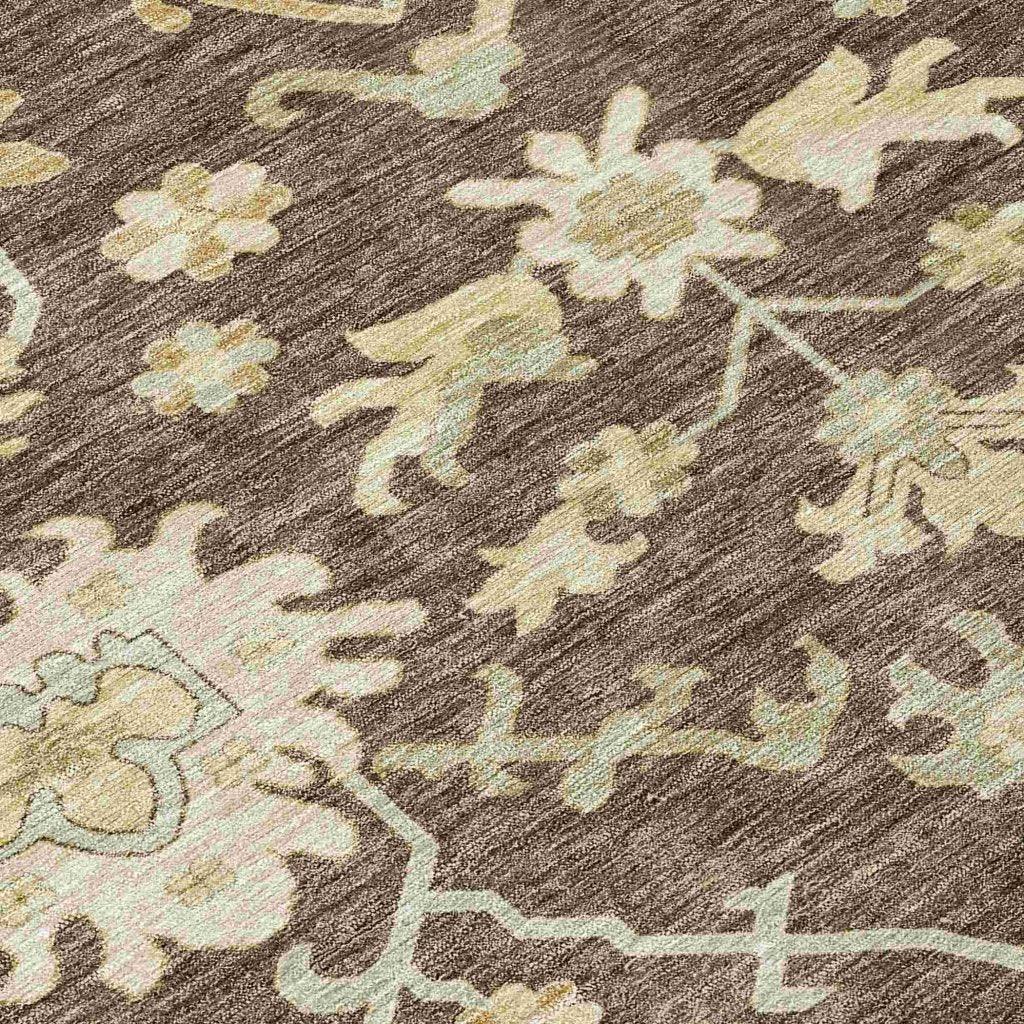LOOMLAN Rugs Louis Brown Washable Indoor-Outdoor Rug