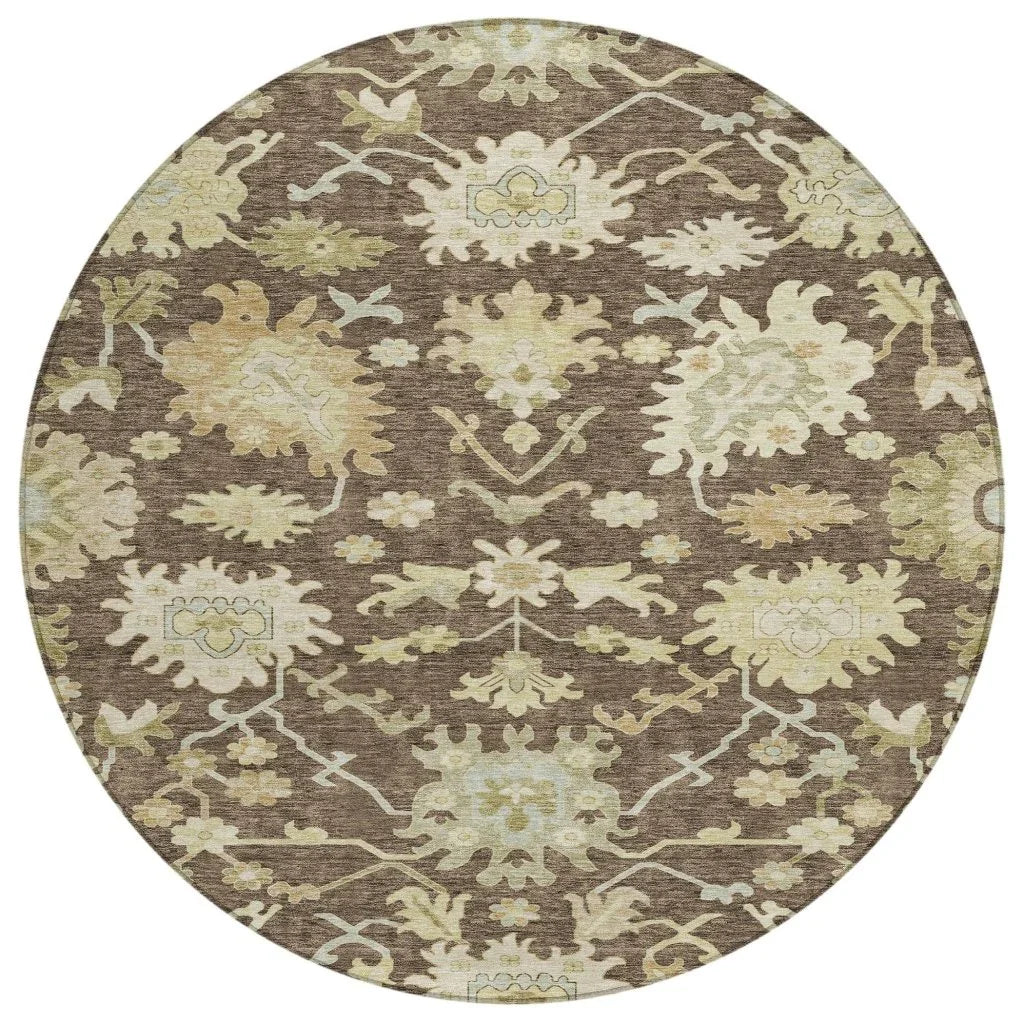 LOOMLAN Rugs Louis Brown Washable Indoor-Outdoor Rug