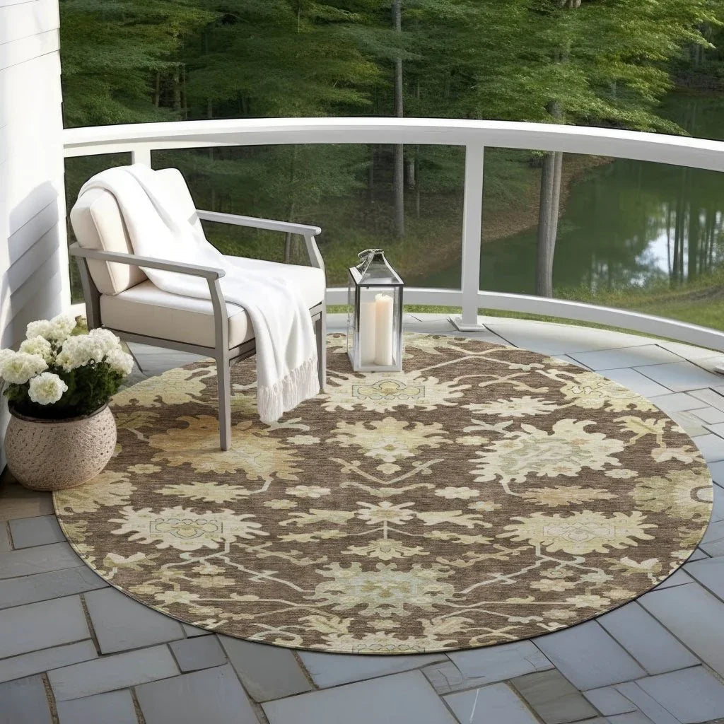 LOOMLAN Rugs Louis Brown Washable Indoor-Outdoor Rug