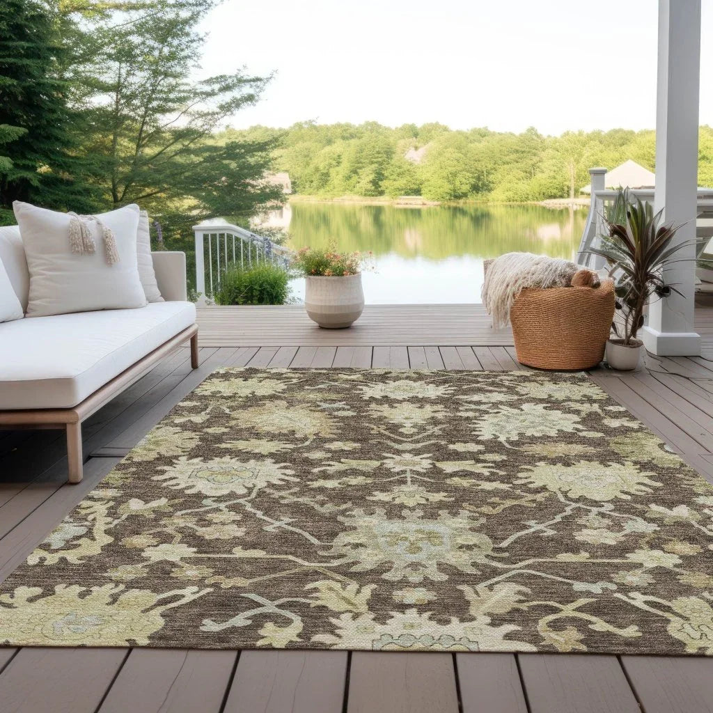 LOOMLAN Rugs Louis Brown Washable Indoor-Outdoor Rug