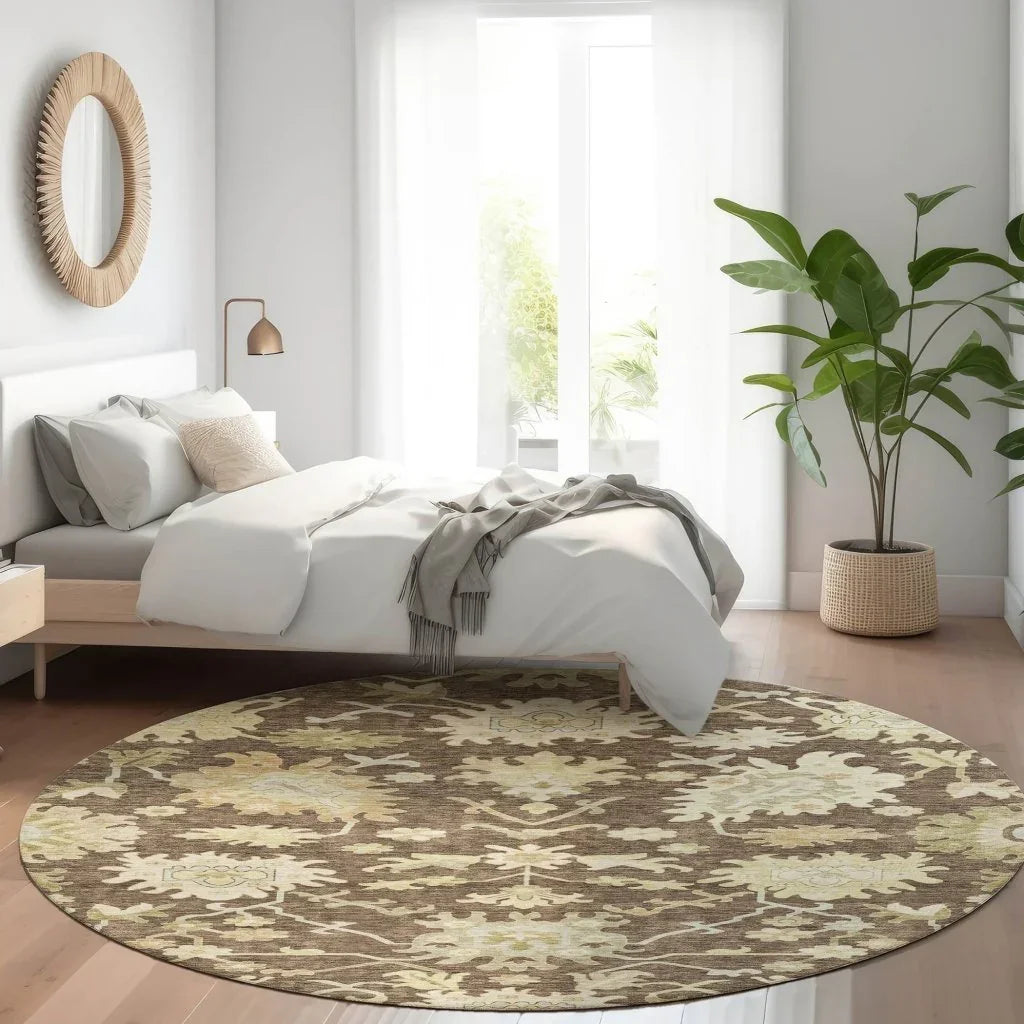 LOOMLAN Rugs Louis Brown Washable Indoor-Outdoor Rug