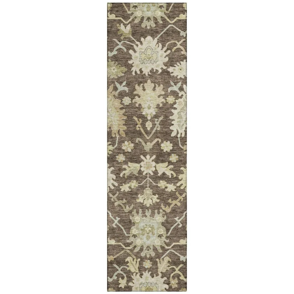 LOOMLAN Rugs Louis Brown Washable Indoor-Outdoor Rug