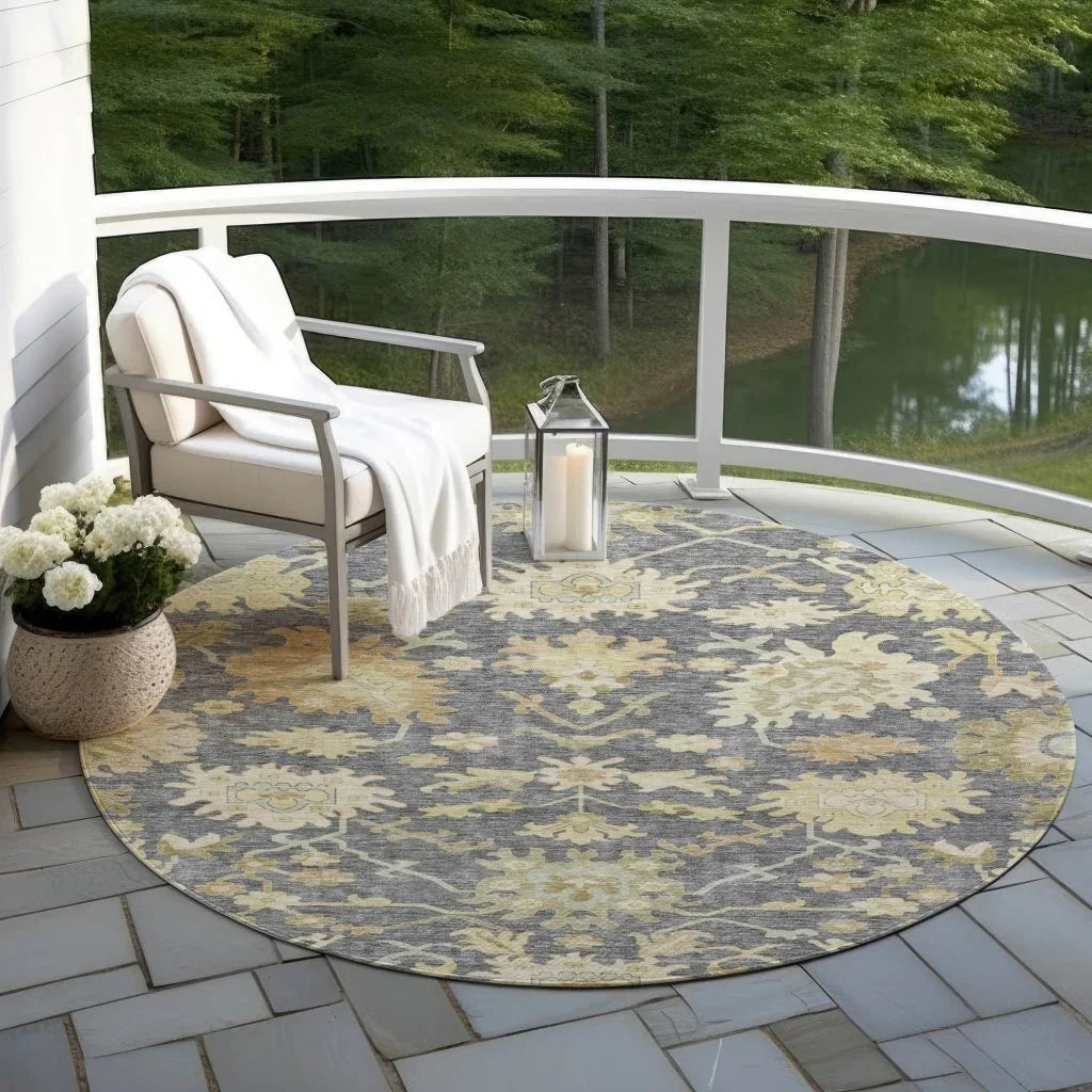 LOOMLAN Rugs Louis Gray Washable Indoor-Outdoor Rug